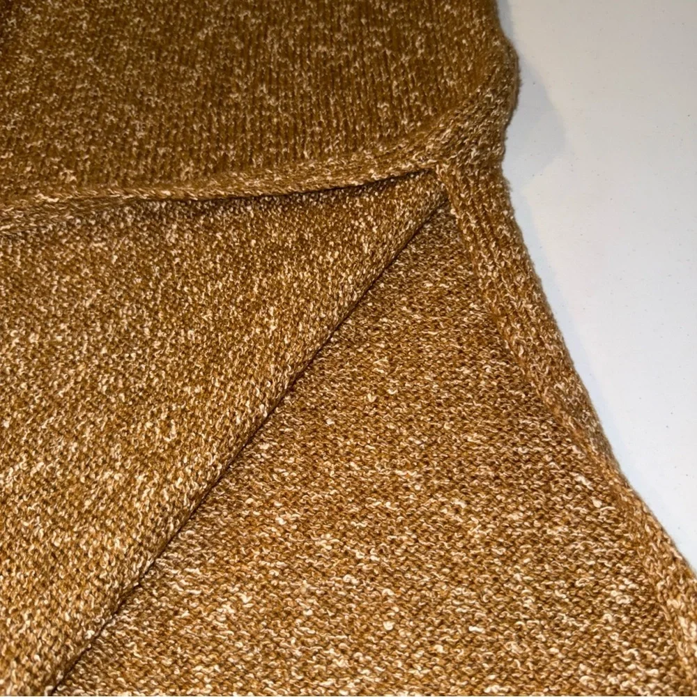 Anthropologie Tan Knit Tunic Sweater Turtleneck Maxi Top‎ XS Minimal Classic